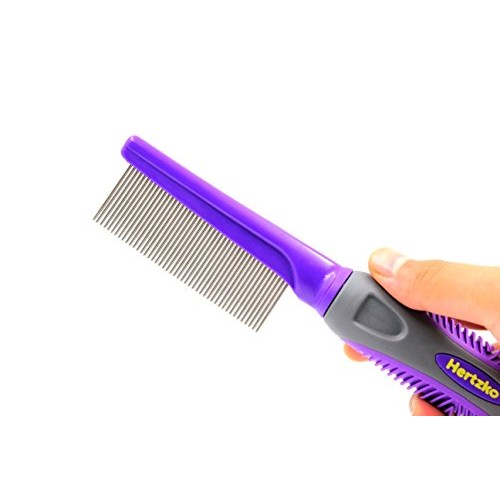 HERTZKO Pet Comb Dog and Cat Stainless Steel Grooming Comb - Remo...