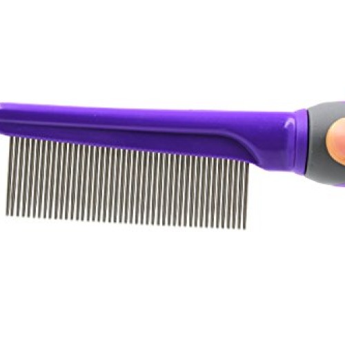 HERTZKO Pet Comb Dog and Cat Stainless Steel Grooming Comb - Remo...