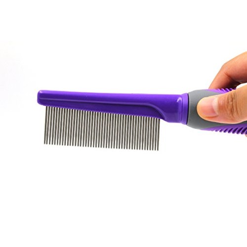 HERTZKO Pet Comb Dog and Cat Stainless Steel Grooming Comb - Remo...