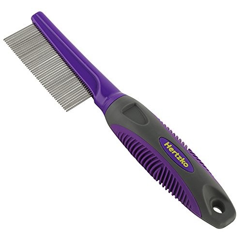 HERTZKO Pet Comb Dog and Cat Stainless Steel Grooming Comb - Remo...