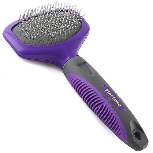 HERTZKO Pin Brush for Dogs and Cats with Long or Short Hair – Gre...
