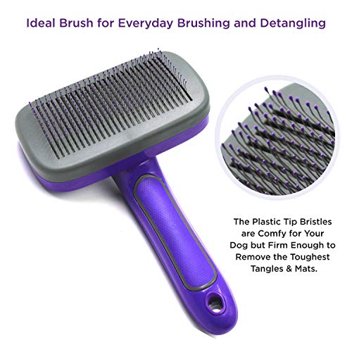 HERTZKO Self Cleaning Slicker Brush with Plastic Tips for Sensiti...