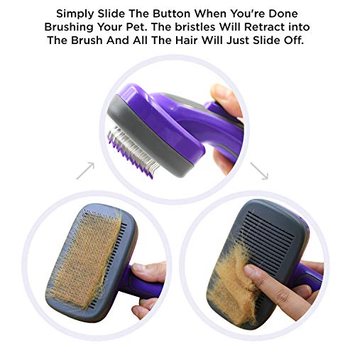 HERTZKO Self Cleaning Slicker Brush with Plastic Tips for Sensiti...