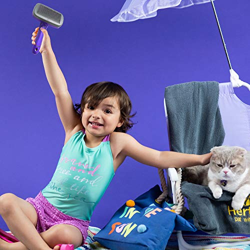 HERTZKO Self Cleaning Slicker Brush with Plastic Tips for Sensiti...