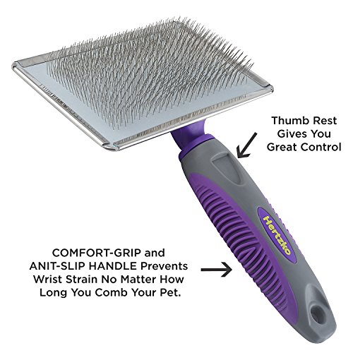 HERTZKO Slicker Brush for Dogs and Cats Pet Grooming Dematting Br...