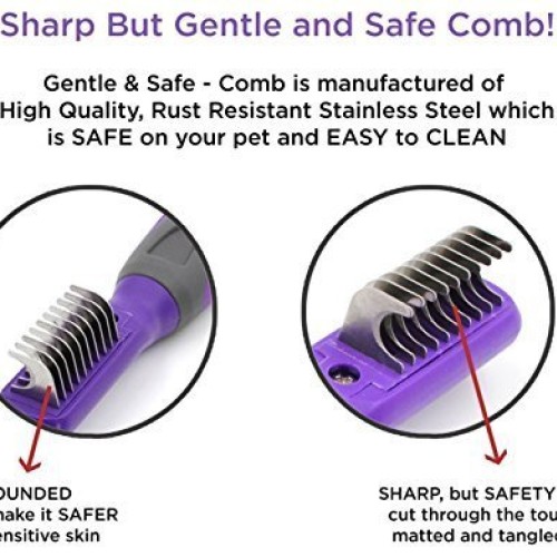 Mat Remover by Hertzko – Grooming Comb Suitable for Dogs, Cats, S...