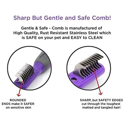 Mat Remover by Hertzko – Grooming Comb Suitable for Dogs, Cats, S...