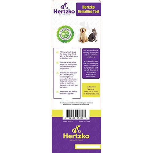 Mat Remover by Hertzko – Grooming Comb Suitable for Dogs, Cats, S...