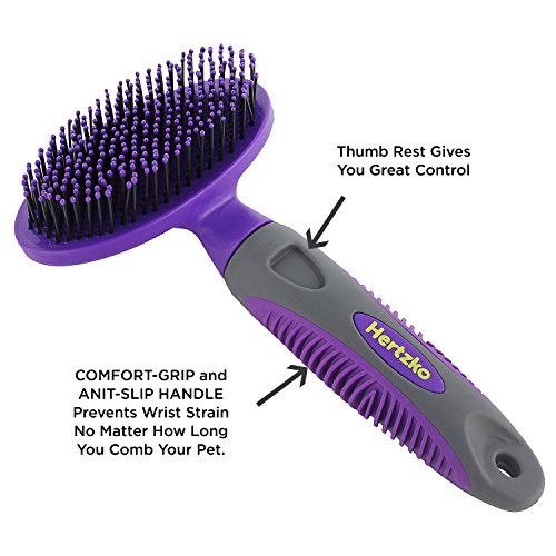 Soft Pet Brush by Hertzko - For Dogs and Cats – for Detangling an...