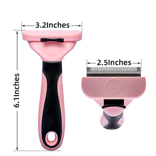 Hesiry Pet Dogs & Cats Grooming Brush for De-Shedding with Self C...