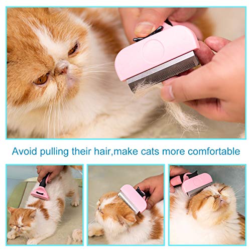 Hesiry Pet Dogs & Cats Grooming Brush for De-Shedding with Self C...