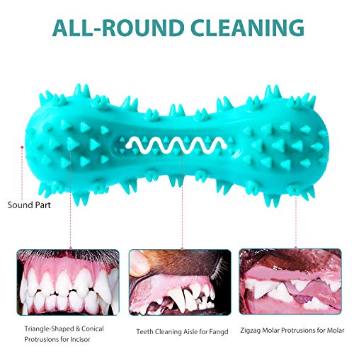 HESLAND Dog Chew Toothbrush Toys, Squeaky Teeth Cleaning Toy for ...