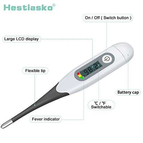 Hestiasko Thermometer for Adults - Oral Thermometer for Fever, Di...