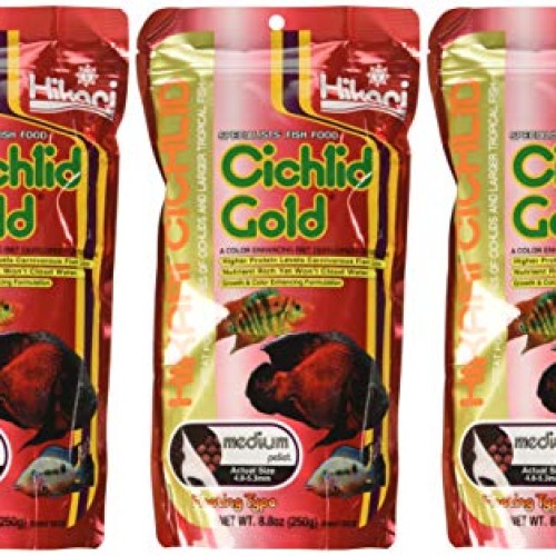 Hikari 3 Pack 8.8-Ounce Cichlid Gold Floating Pellets for Pets,...