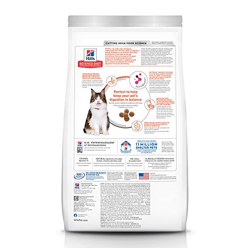 Hills Science Diet Adult Cat Dry Perfect Digestion, Chicken, Bro...
