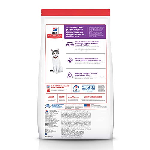 Hills Science Diet Dry Cat Food, Adult 11+ for Senior Cats, Chic...