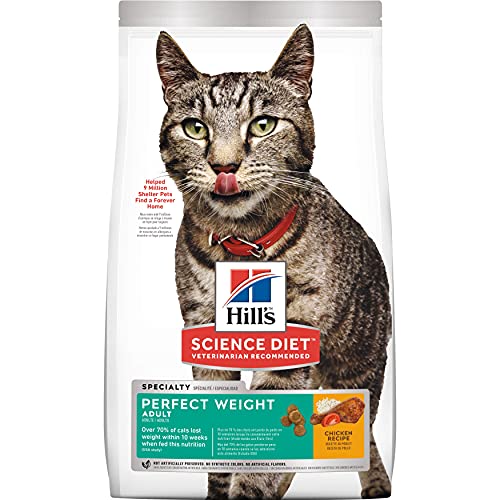 Hills Science Diet Dry Cat Food, Adult, Perfect Weight for Weigh...