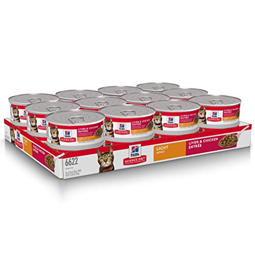 Hills Science Diet Wet Cat Food, Adult, Light, Liver & Chicken P...