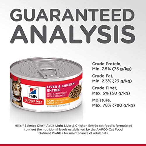 Hills Science Diet Wet Cat Food, Adult, Light, Liver & Chicken P...