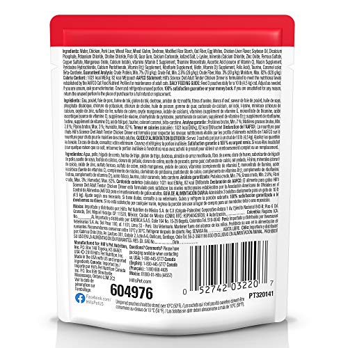 Hills Science Diet Wet Cat Food Pouches, Adult, 2.8 oz Pouch, 24...