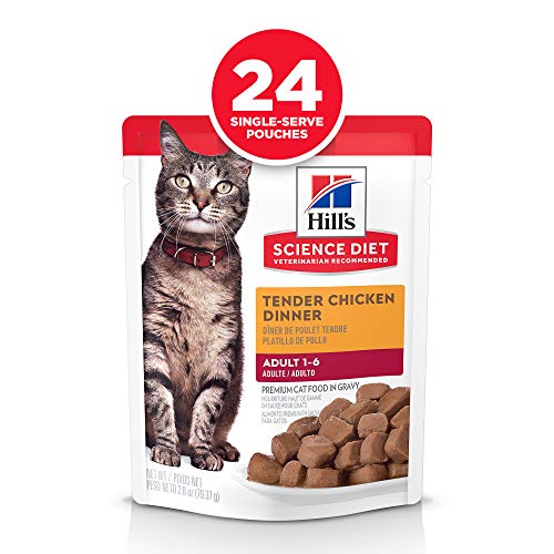 Hills Science Diet Wet Cat Food Pouches, Adult, 2.8 oz Pouch, 24...
