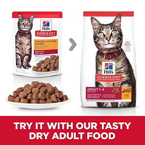 Hills Science Diet Wet Cat Food Pouches, Adult, 2.8 oz Pouch, 24...