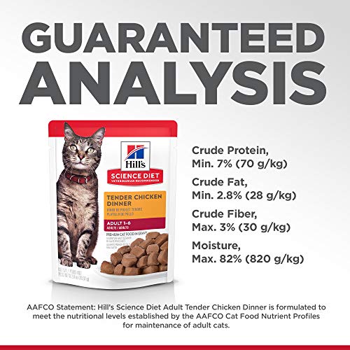 Hills Science Diet Wet Cat Food Pouches, Adult, 2.8 oz Pouch, 24...