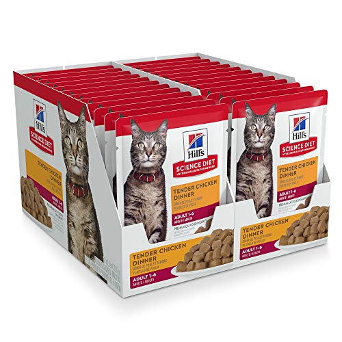 Hills Science Diet Wet Cat Food Pouches, Adult, 2.8 oz Pouch, 24...