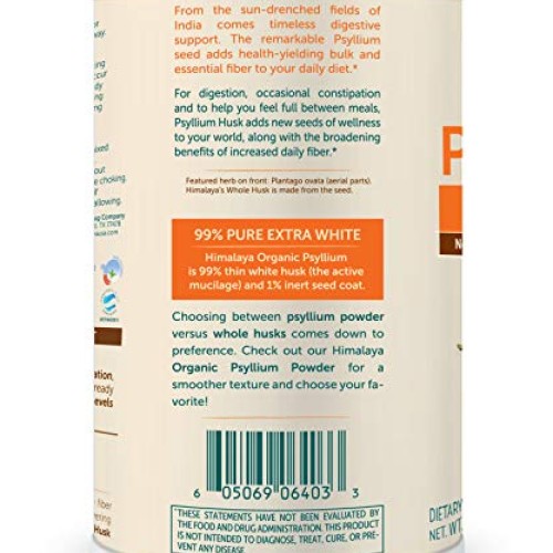 Himalaya Organic Psyllium Husk for Daily Fiber, Weight Management...