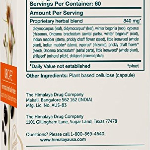 Himalaya UriCare for Kidney and Bladder Performance, 120 Capsules...