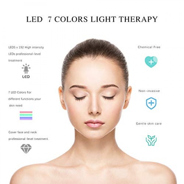 LED Skin Mask-CE Cleared Pro 7 LED Skin Care Mask for Face and Ne...