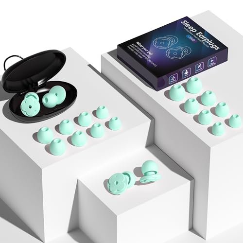 Ear Plugs for Sleeping,Noise Cancelling Silicone Earplugs Resuabl...