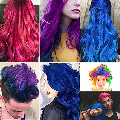 Hair Color Wax, Unisex Disposable Blue and Purple Hair Dye, Hairs...