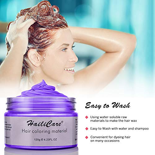 Hair Color Wax, Unisex Disposable Blue and Purple Hair Dye, Hairs...