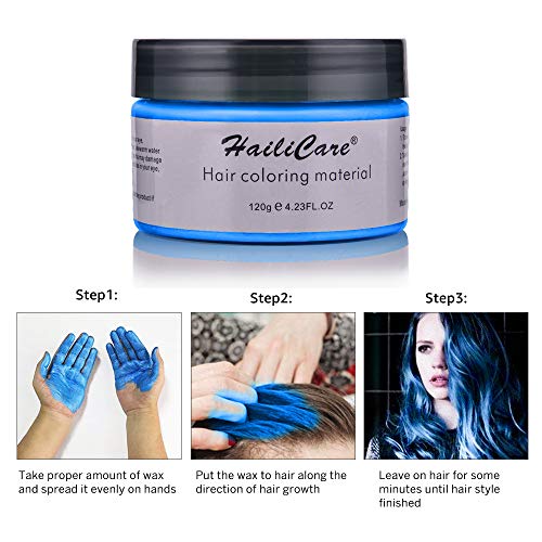Hair Color Wax, Unisex Disposable Blue and Purple Hair Dye, Hairs...