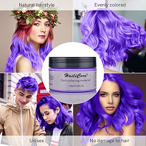 Hair Color Wax, Unisex Disposable Blue and Purple Hair Dye, Hairs...