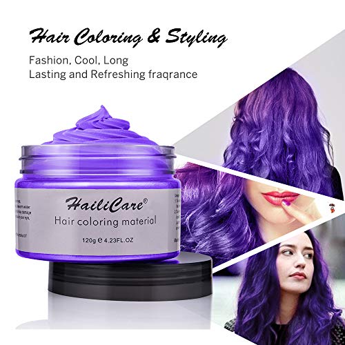 Hair Color Wax, Unisex Disposable Purple Hair Dye, Hairstyle Colo...