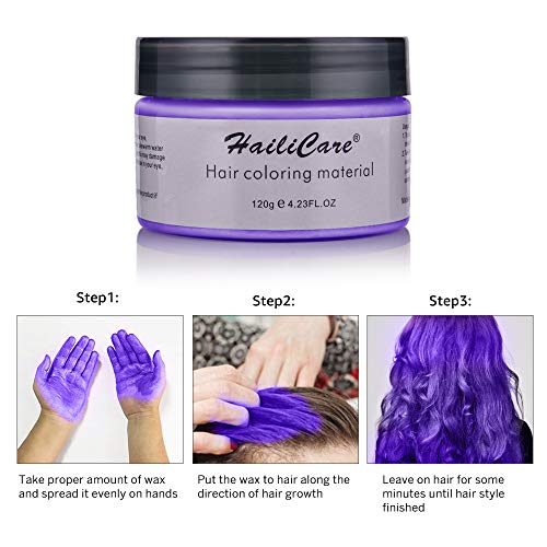 Hair Color Wax, Unisex Disposable Purple Hair Dye, Hairstyle Colo...