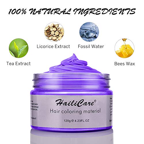 Hair Color Wax, Unisex Disposable Purple Hair Dye, Hairstyle Colo...