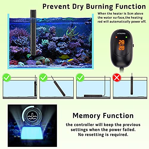 HiTauing Submersible Aquarium Heater, 300W/500W Fish Tank Heater ...