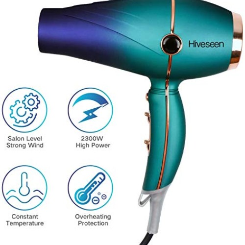 Hiveseen Professional Salon Hair Dryer 2300W, Powerful AC Motor B...