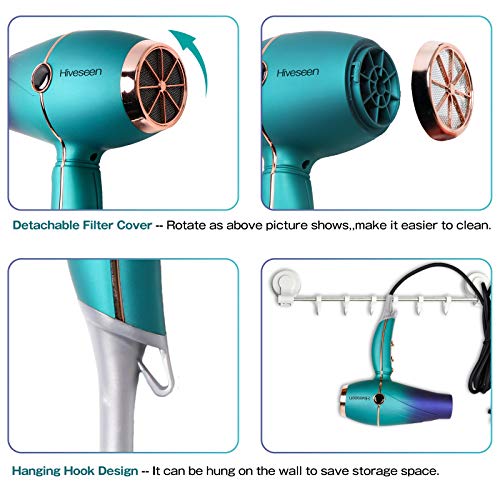 Hiveseen Professional Salon Hair Dryer 2300W, Powerful AC Motor B...