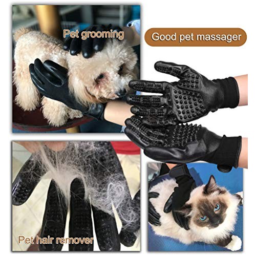 Pet Dog Brush Gloves for Grooming, Hair Removal, Also Good for Ca...
