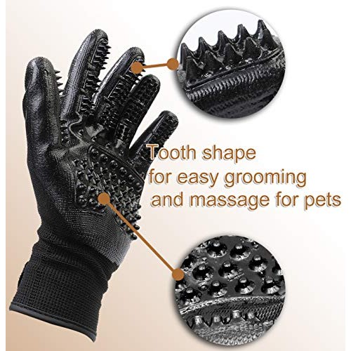Pet Dog Brush Gloves for Grooming, Hair Removal, Also Good for Ca...
