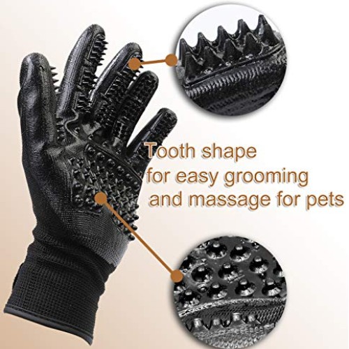 Pet Dog Brush Gloves for Grooming, Hair Removal, Also Good for Ca...