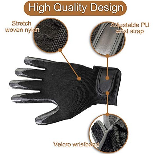 Pet Dog Brush Gloves for Grooming, Hair Removal, Also Good for Ca...