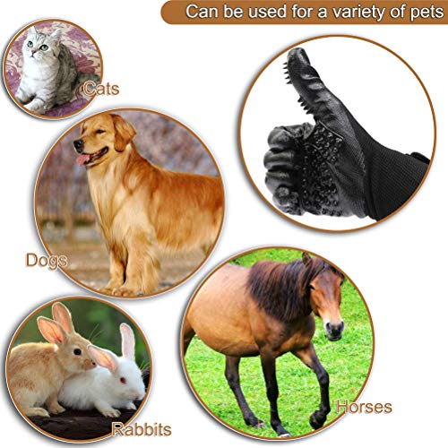 Pet Dog Brush Gloves for Grooming, Hair Removal, Also Good for Ca...