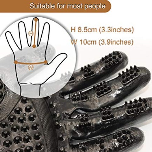 Pet Dog Brush Gloves for Grooming, Hair Removal, Also Good for Ca...