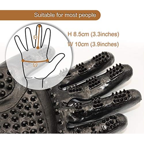 Pet Dog Brush Gloves for Grooming, Hair Removal, Also Good for Ca...