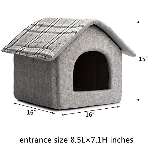 Hollypet Cozy Pet Bed House Warm Cave Sleeping Bed Puppy Nest for...